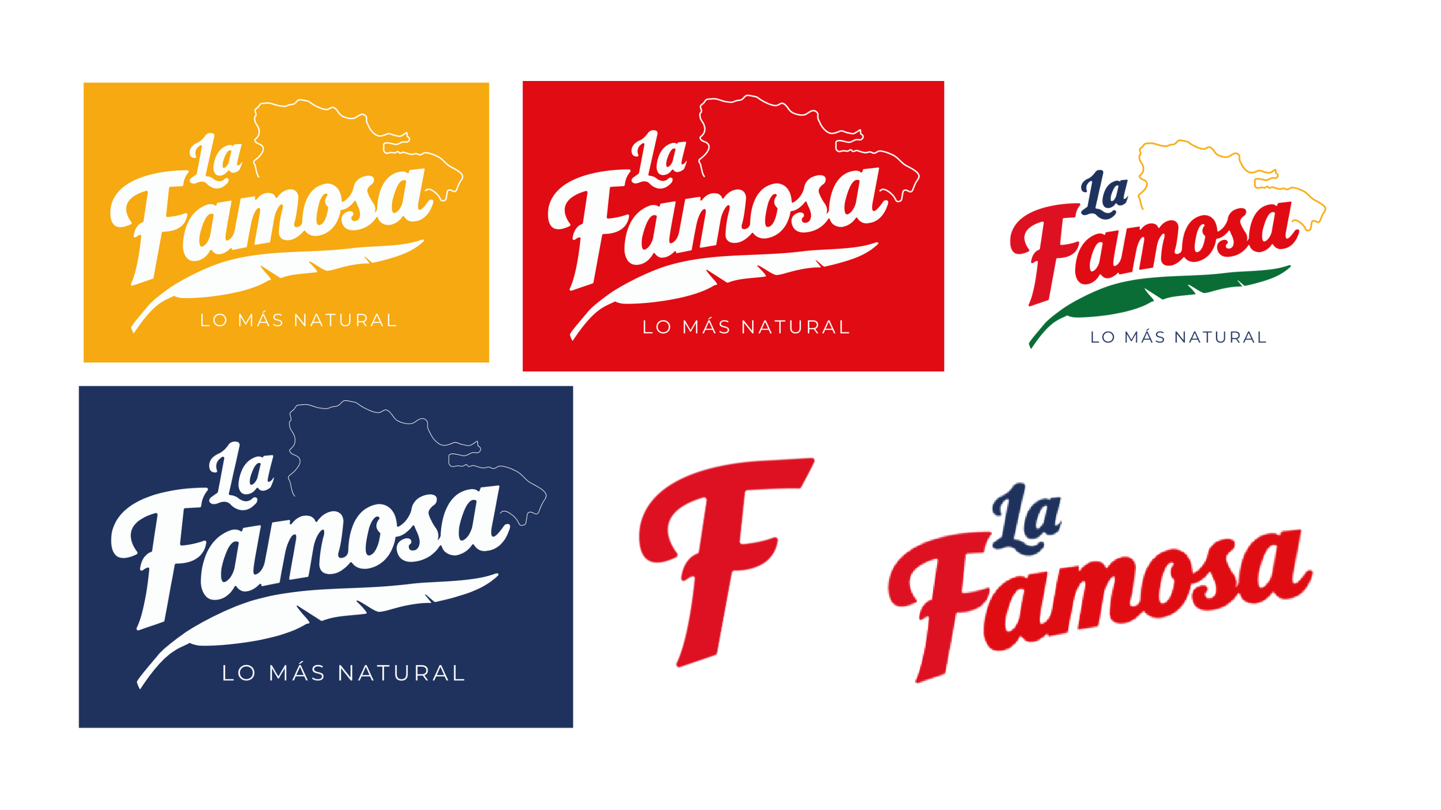 Hoja de variaciones del logotipo La Famosa